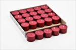 Teelichter in roter Hülle, 25er Box, Nightlights, Rot